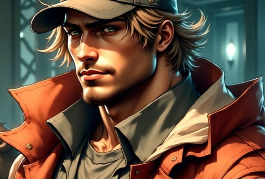 Handsome Anime Jock in a Smug Pose