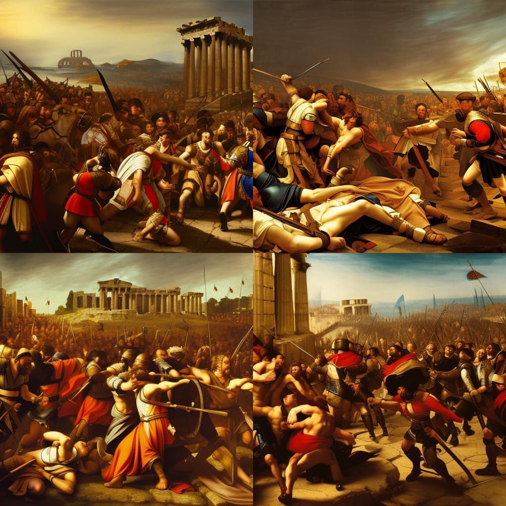 Athens Siege: A Romanticist Battle in Renaissance Style