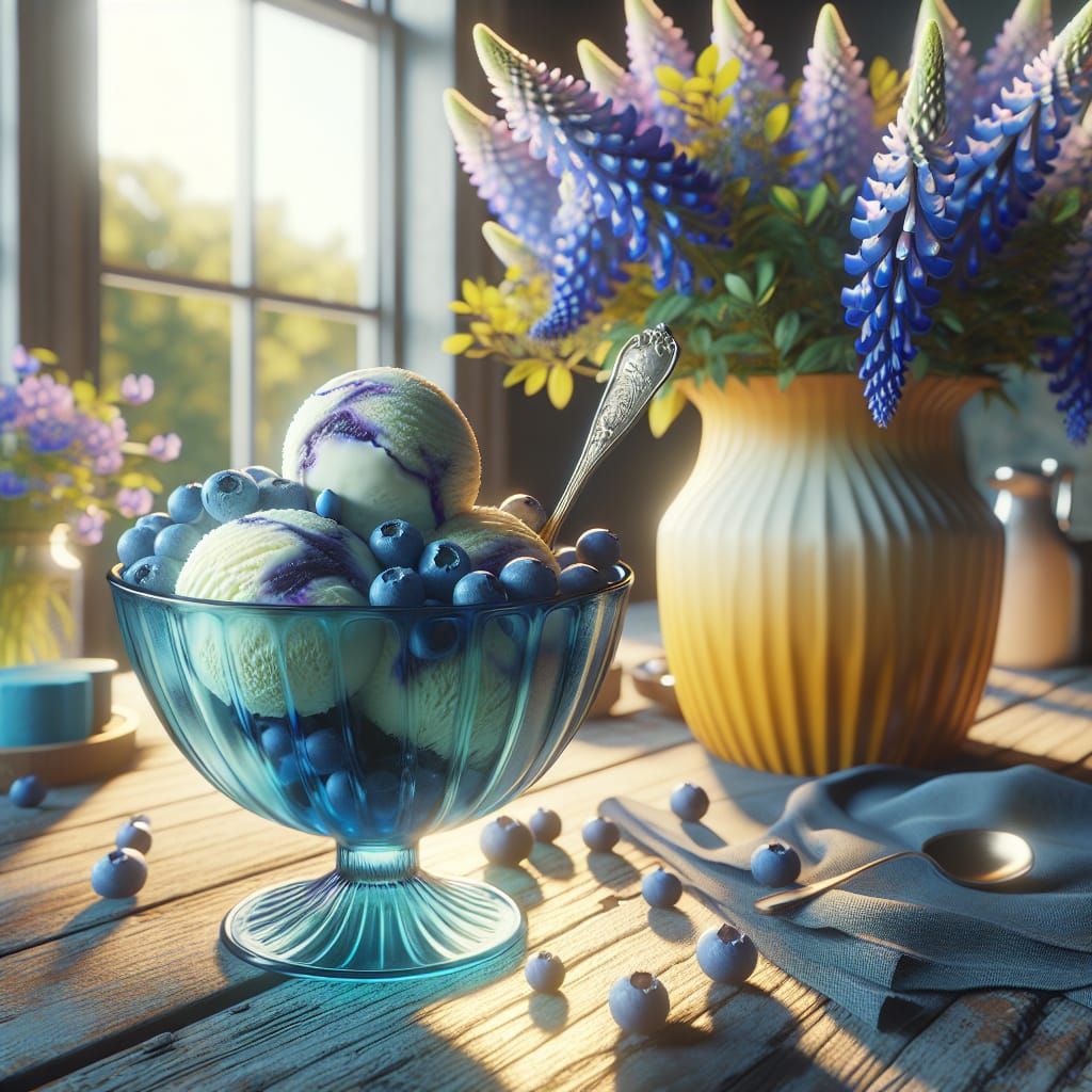Blueberry Ice Cream and Bluebonnets: Matte Painting