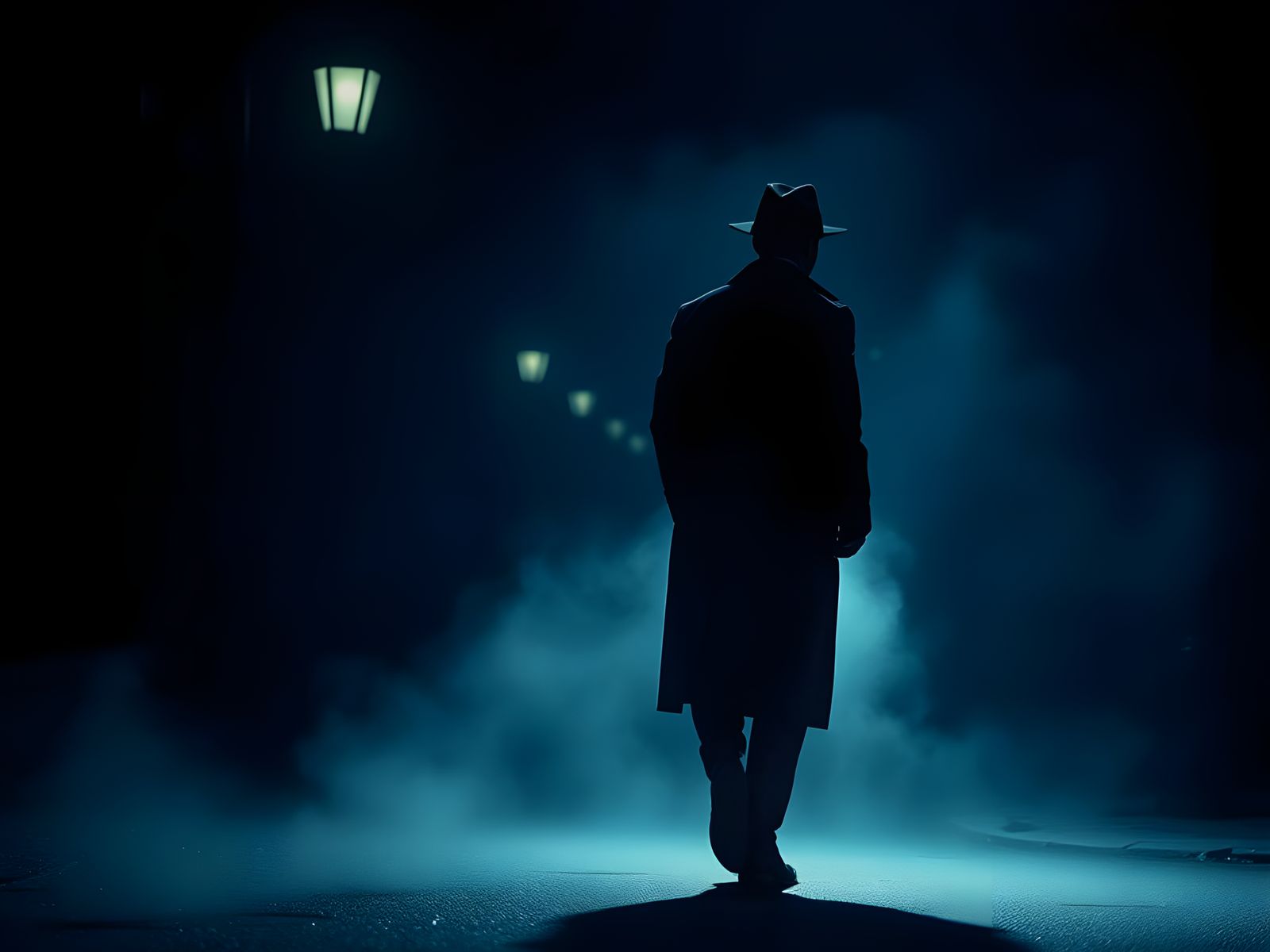 1950s Detective in Misty Street