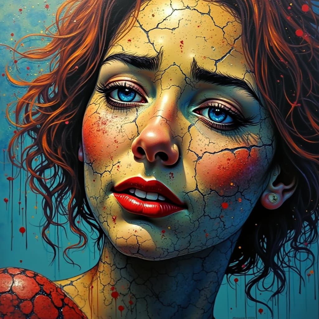 Ethereal Face Cracks Open to Reveal a Depressed Silhouette