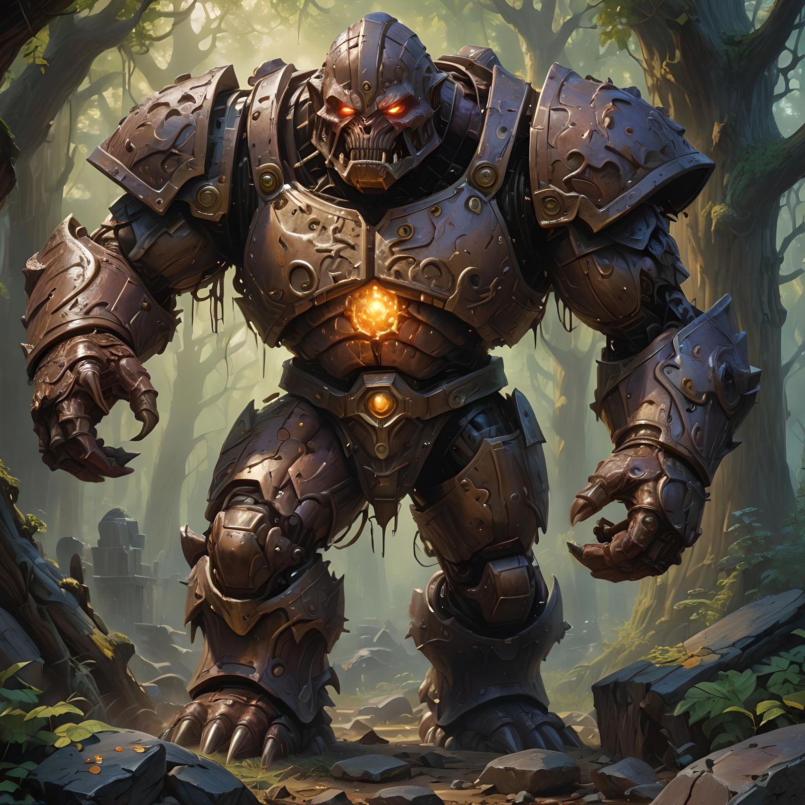 RPG, oil painting, masterpiece, 90s style, magnet golem, highly detailed artwork, with intricate design, by Jeff Easley ...