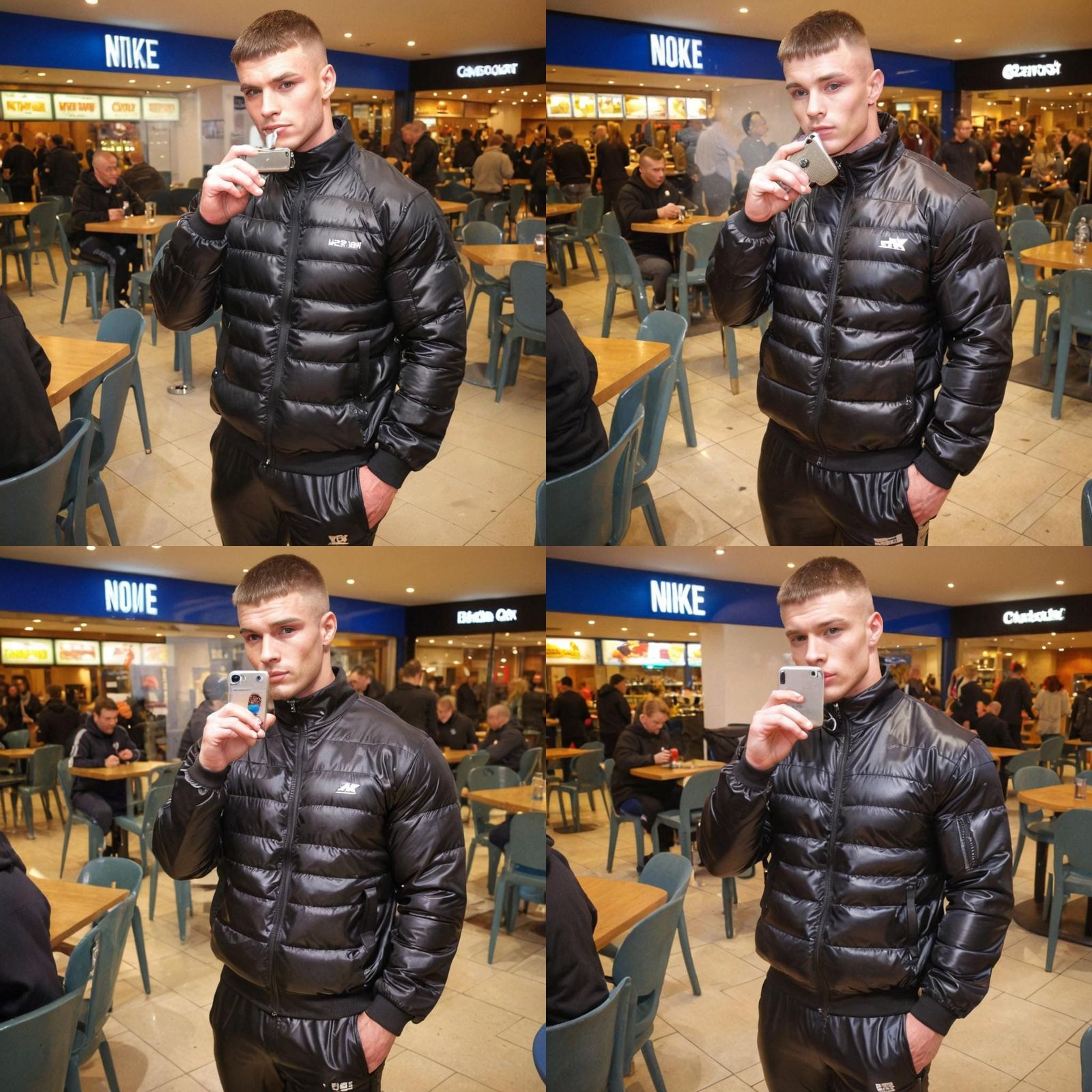 British Teen Bodybuilder in Shiny Nylon Tracksuit