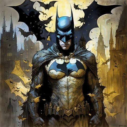 Stylized Batman Digital Rendering