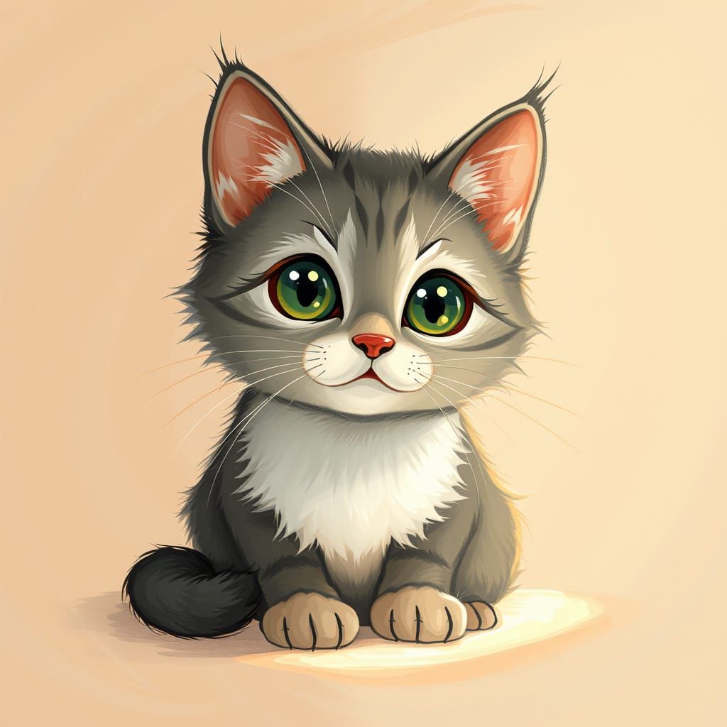 Whimsical Cat in Enchanted Sunlight