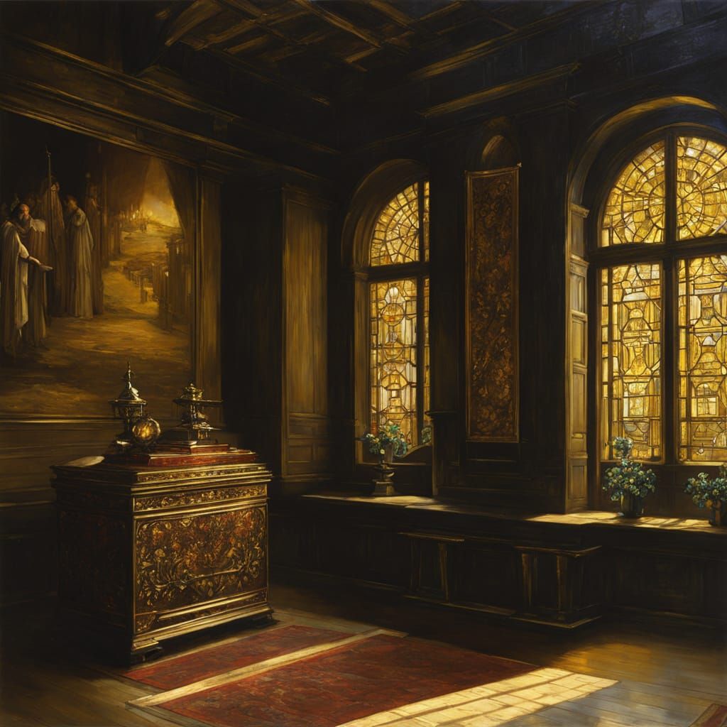 Golden Treasure in a Castle Room