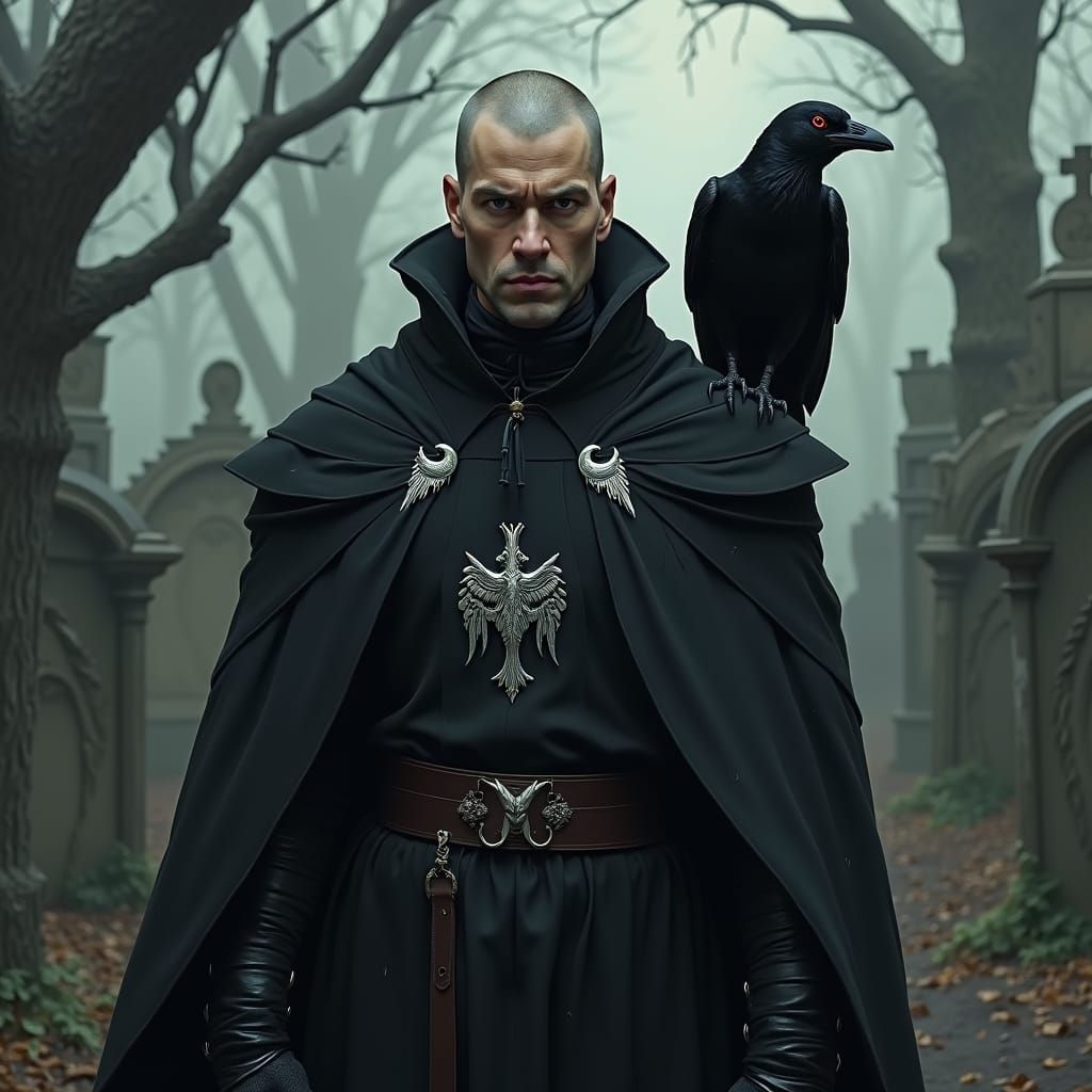 Priest of Morr in Gothic Graveyard