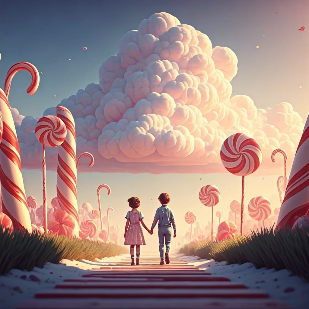 Whimsical 3D Fantasy Landscapes of Marshmallow Wonder