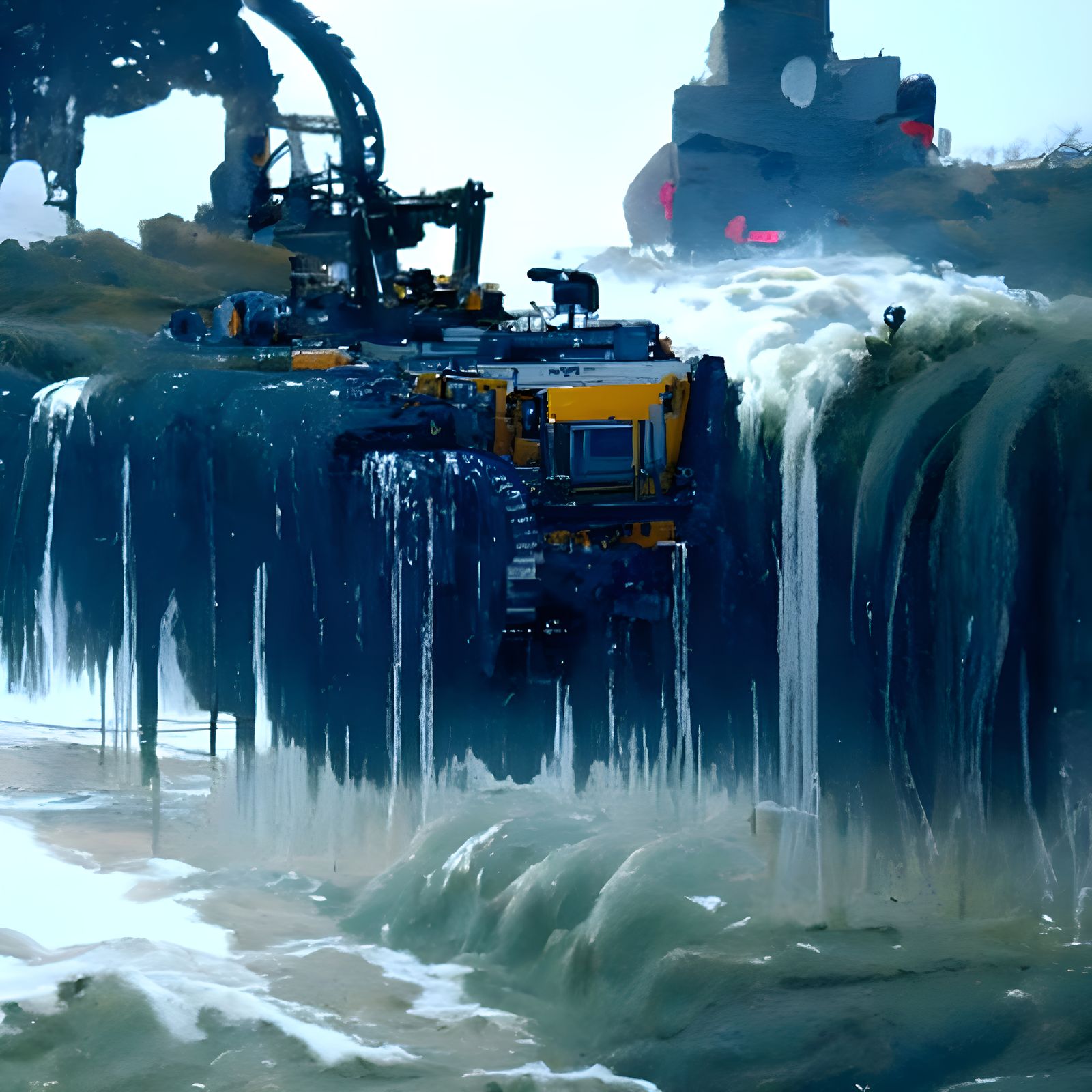 Futuristic Machine Emerges from the Sea