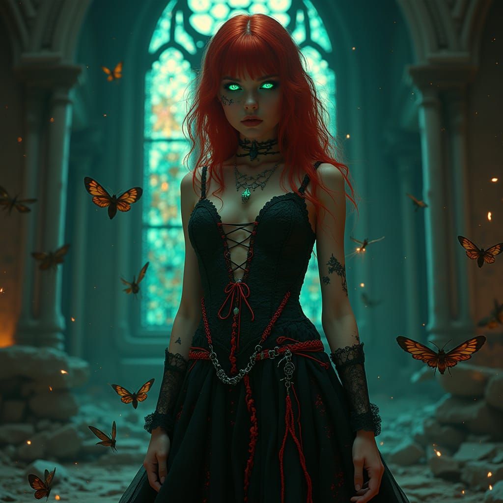 Neon Cathedral Dreamscape: Cyberpunk Gothic Surrealism