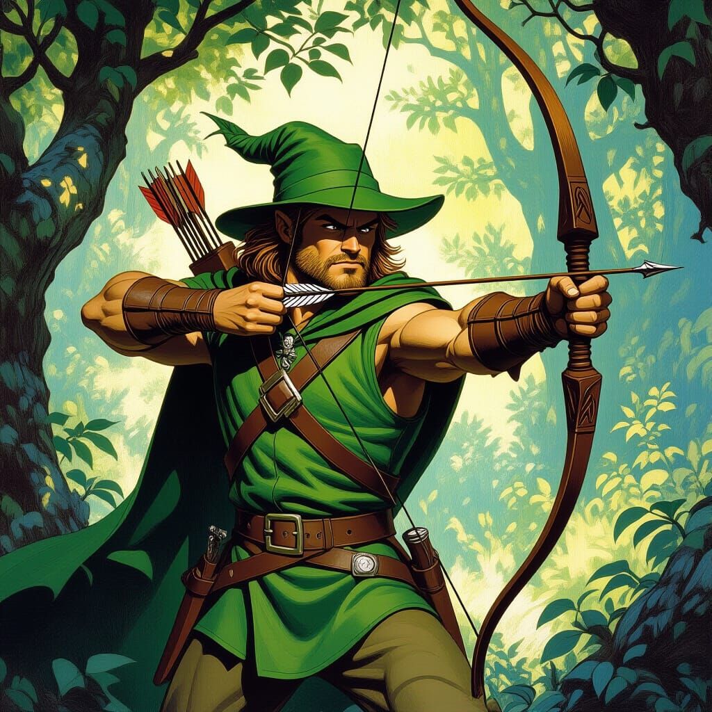 Robin Hood in Lush Forest, Dynamic Lighting
