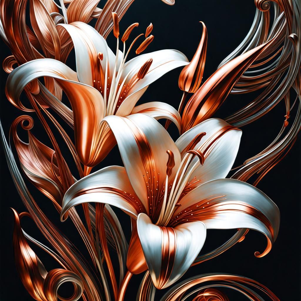 Copper & Chrome Lilies
