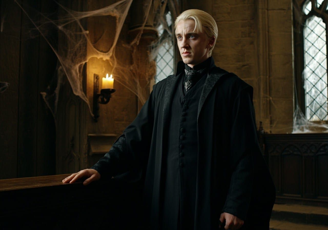 Draco Malfoy in Gothic Slytherin Common Room