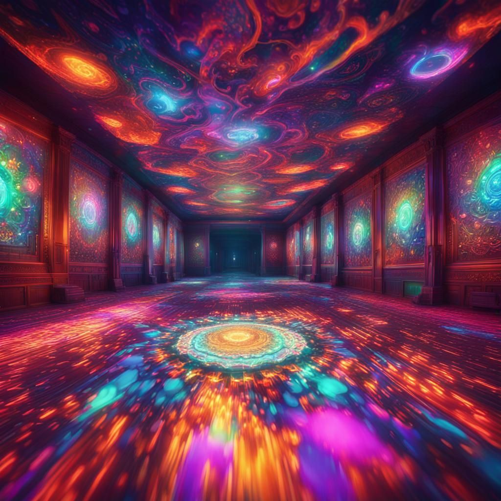 Psychedelic Cosmic Lights in Hyperrealistic HDR