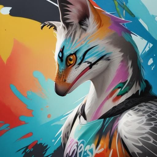 Graffiti Art: Watercolor Bird Nest in Vivid Detail