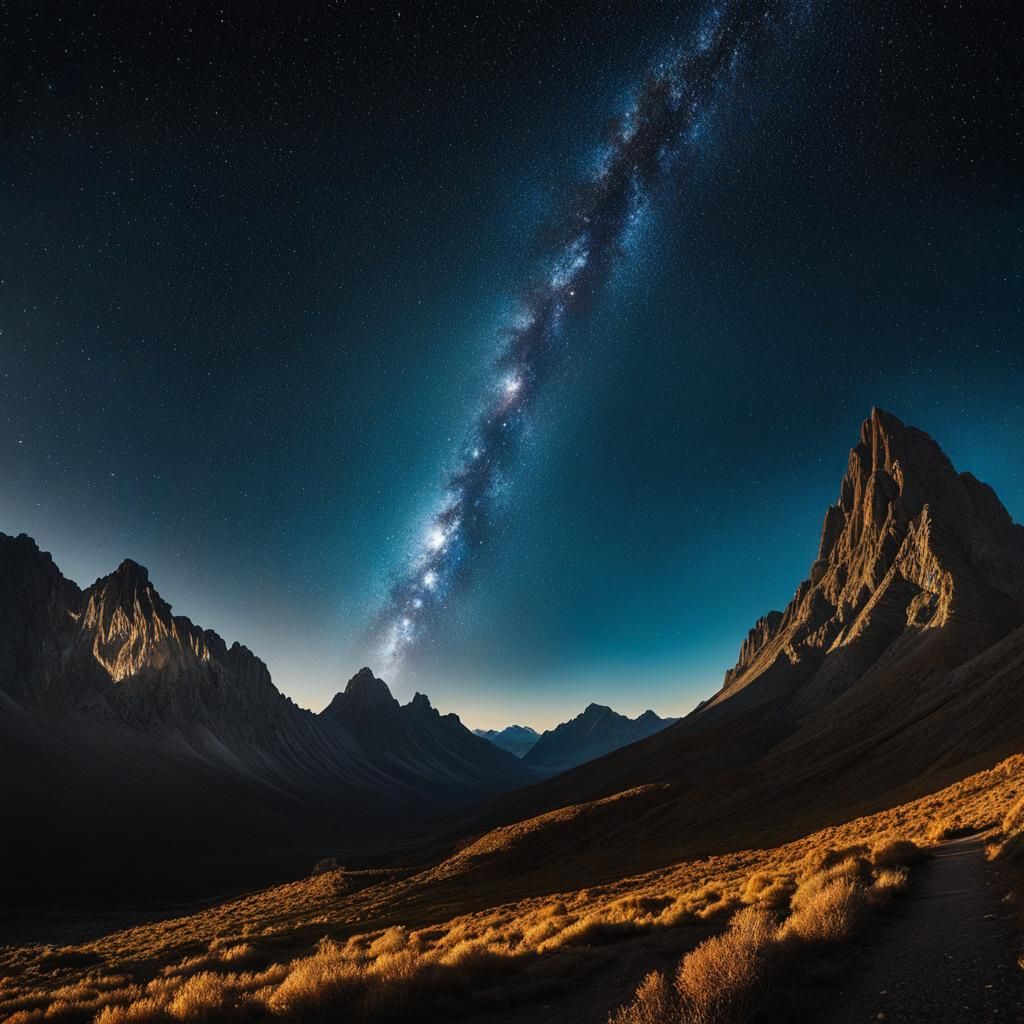 Surreal Starry Nightscape Inspired by Salvador Dali