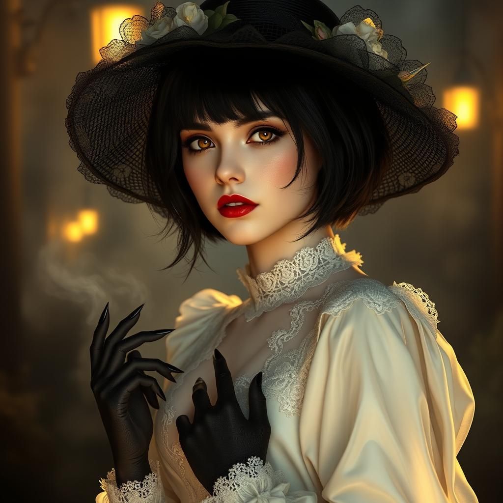 Elegant Portrait of Alcina Dimitrescu in Dreamlike Style