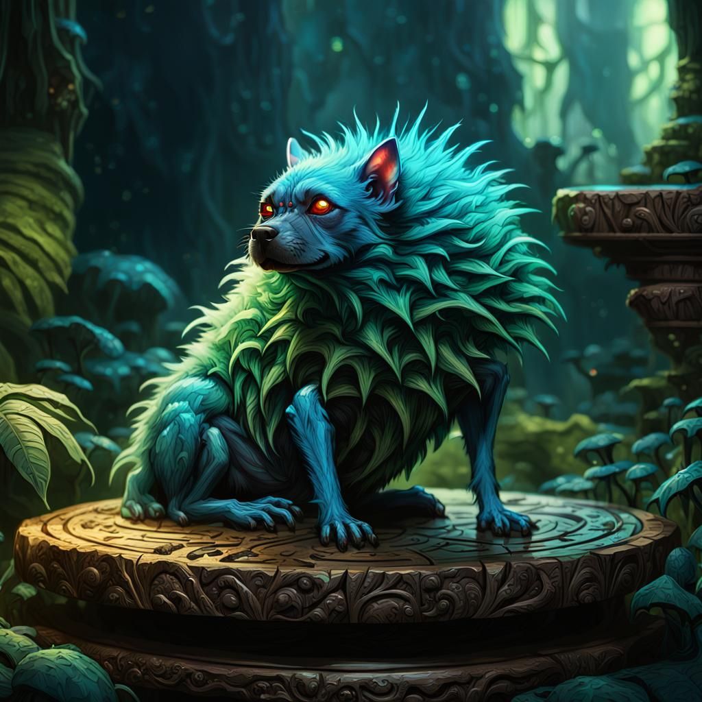 Spider-Dog Hybrid in Eerie Jungle Temple