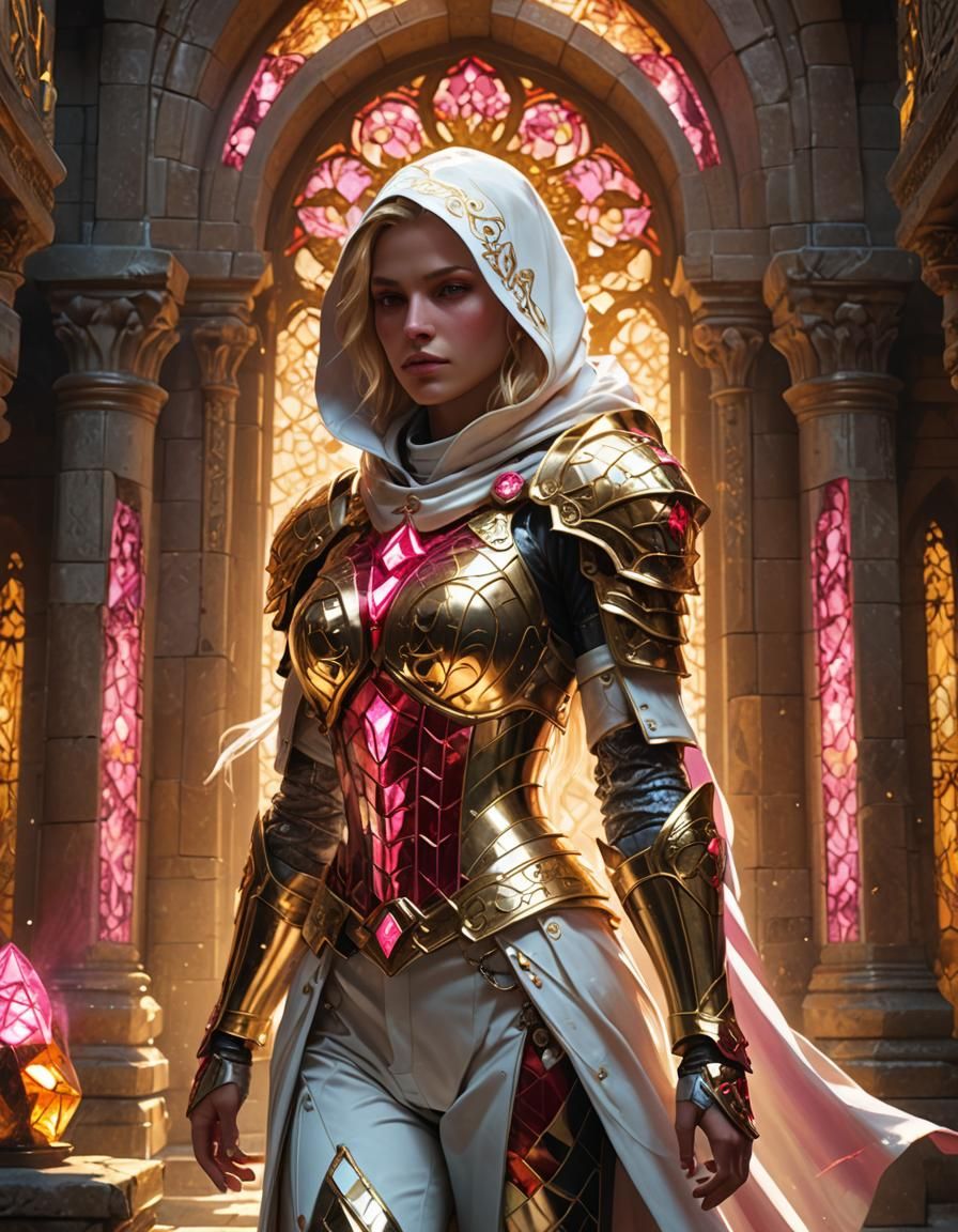 Baroque Fantasy: Blonde Assassin in Stone Temple