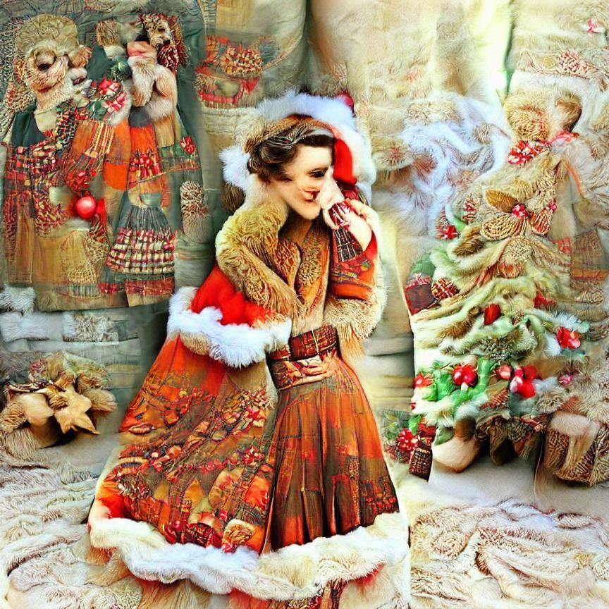 Vintage Christmas Dress in Vogue Style