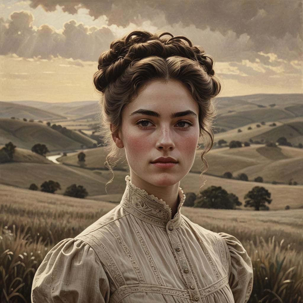 American Realism Portrait of a Woman in Iowa