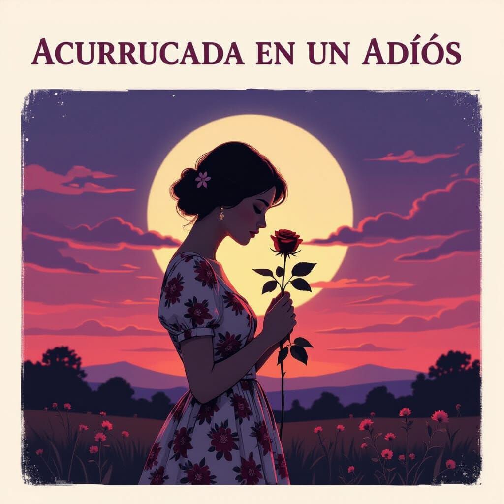 Heartbroken Woman on Album Cover at Twilight