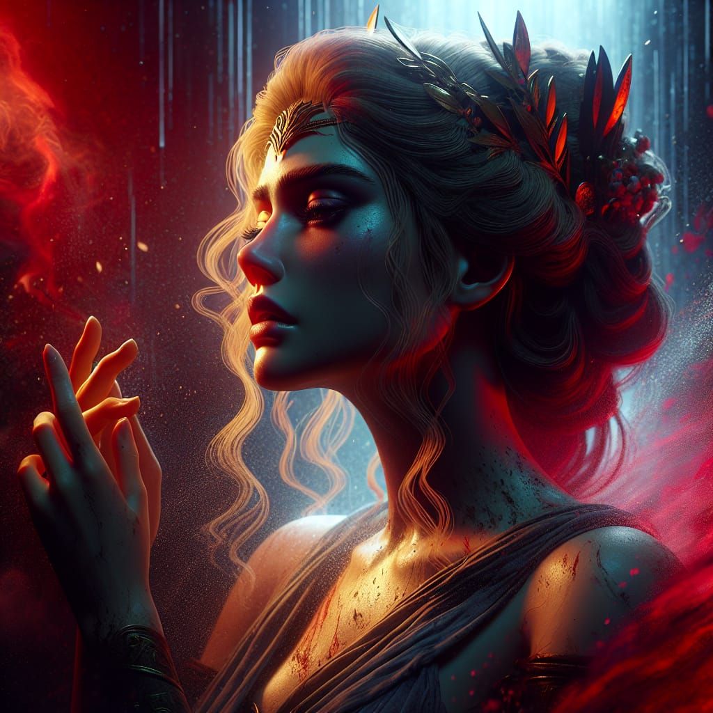 Andromeda as Greek Goddess at Underworld Gate