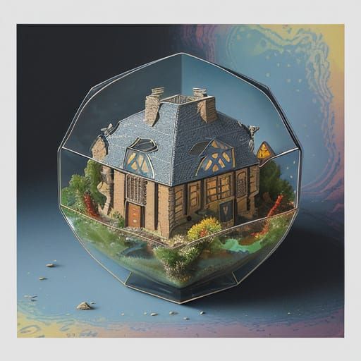 Complex Découpage Composition with Refractive Lighting