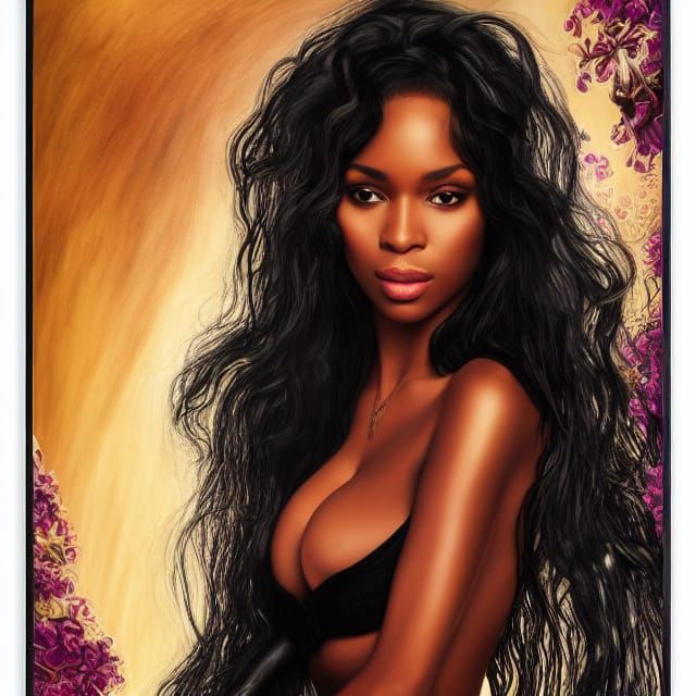 Sensual Dominican Woman: Ethereal Fantasy Portrait