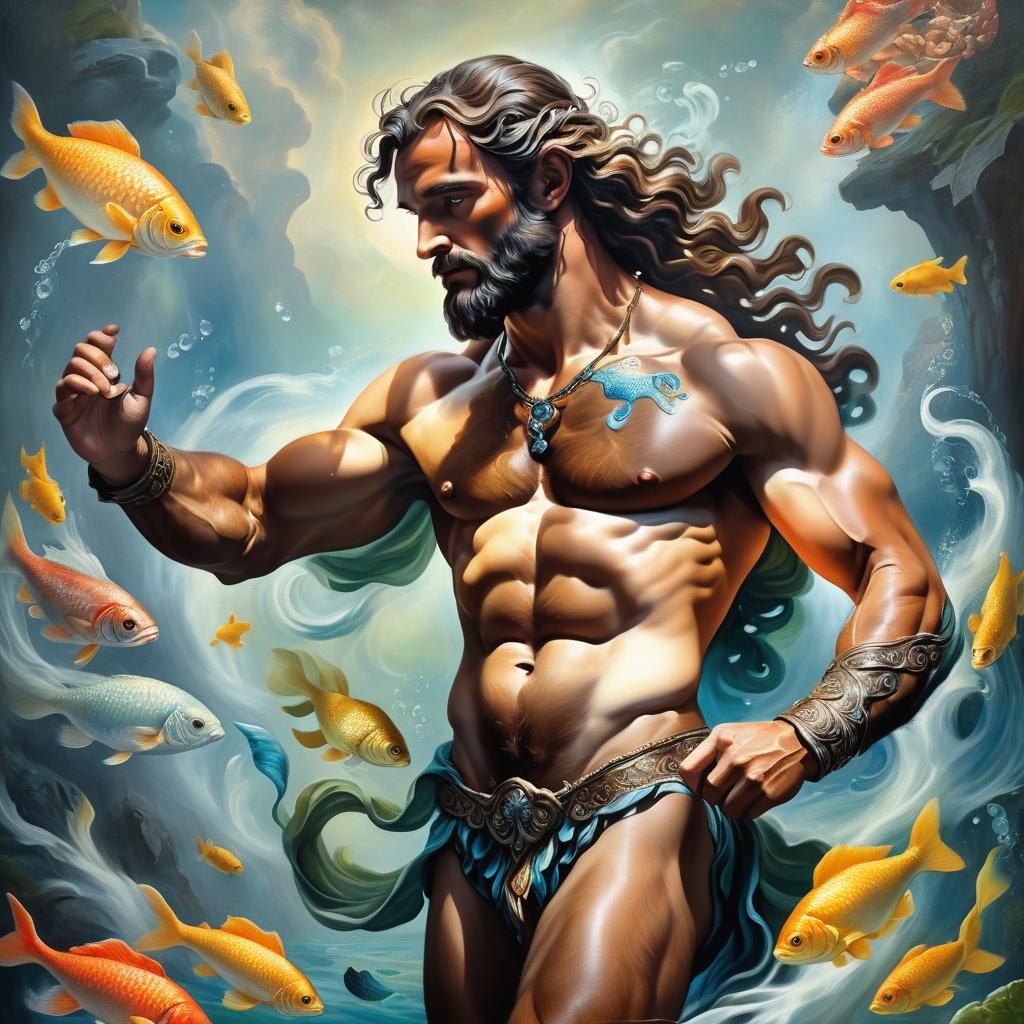 Renaissance Chiron Centaur as Pan in Mystical Mist