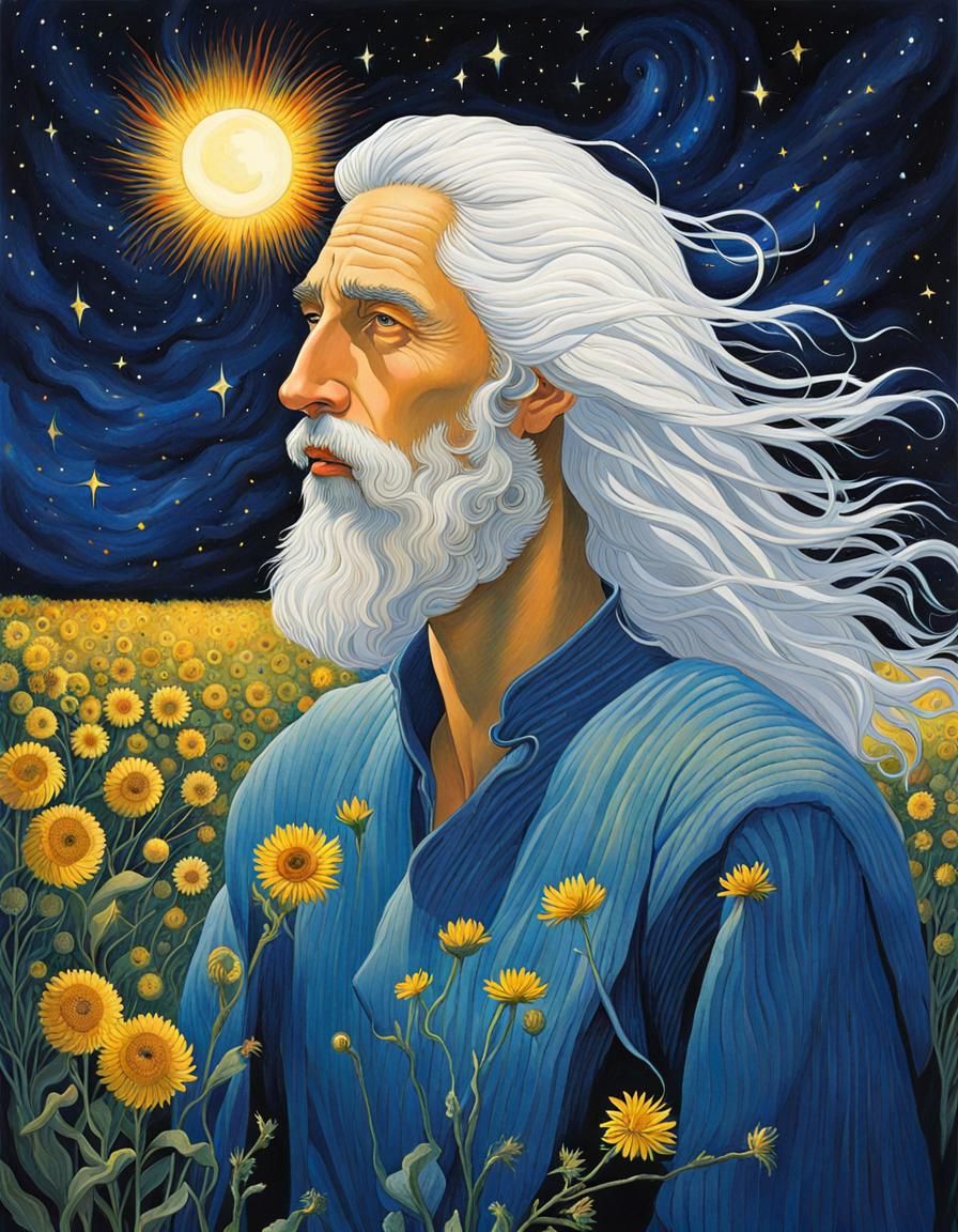 Surreal Cosmic Youth in Whimsical Watercolor