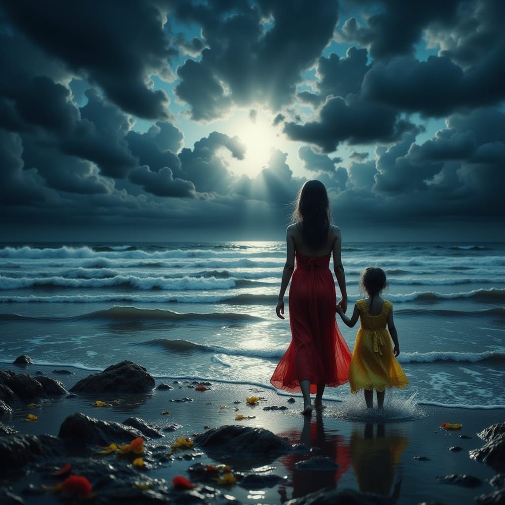 Fading Figures: Time and Color in Mixed Media