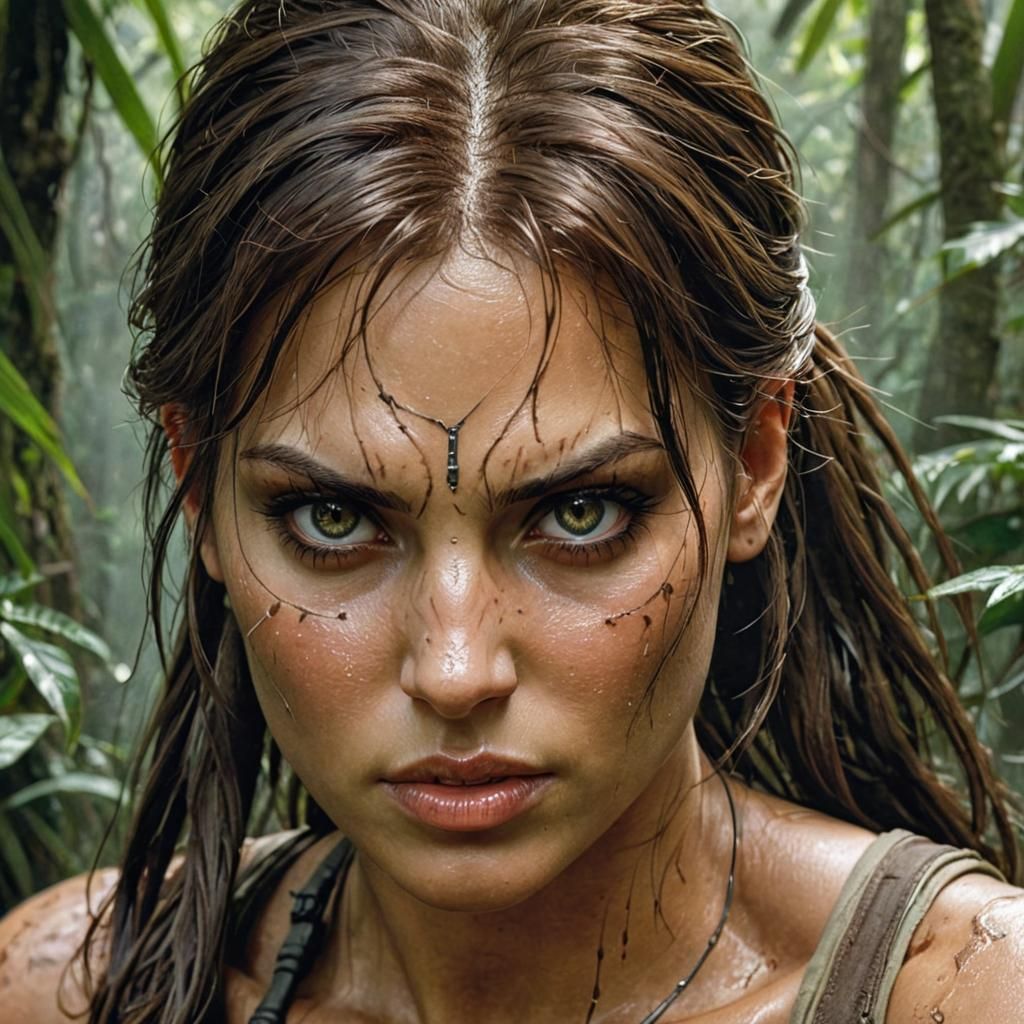 Lara Croft in Jungle, Illustration by Royo Style