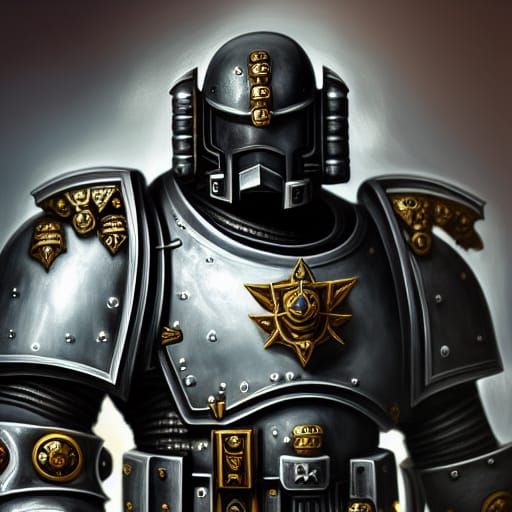 Black Templar Space Marine in Hyperdetailed Power Armour