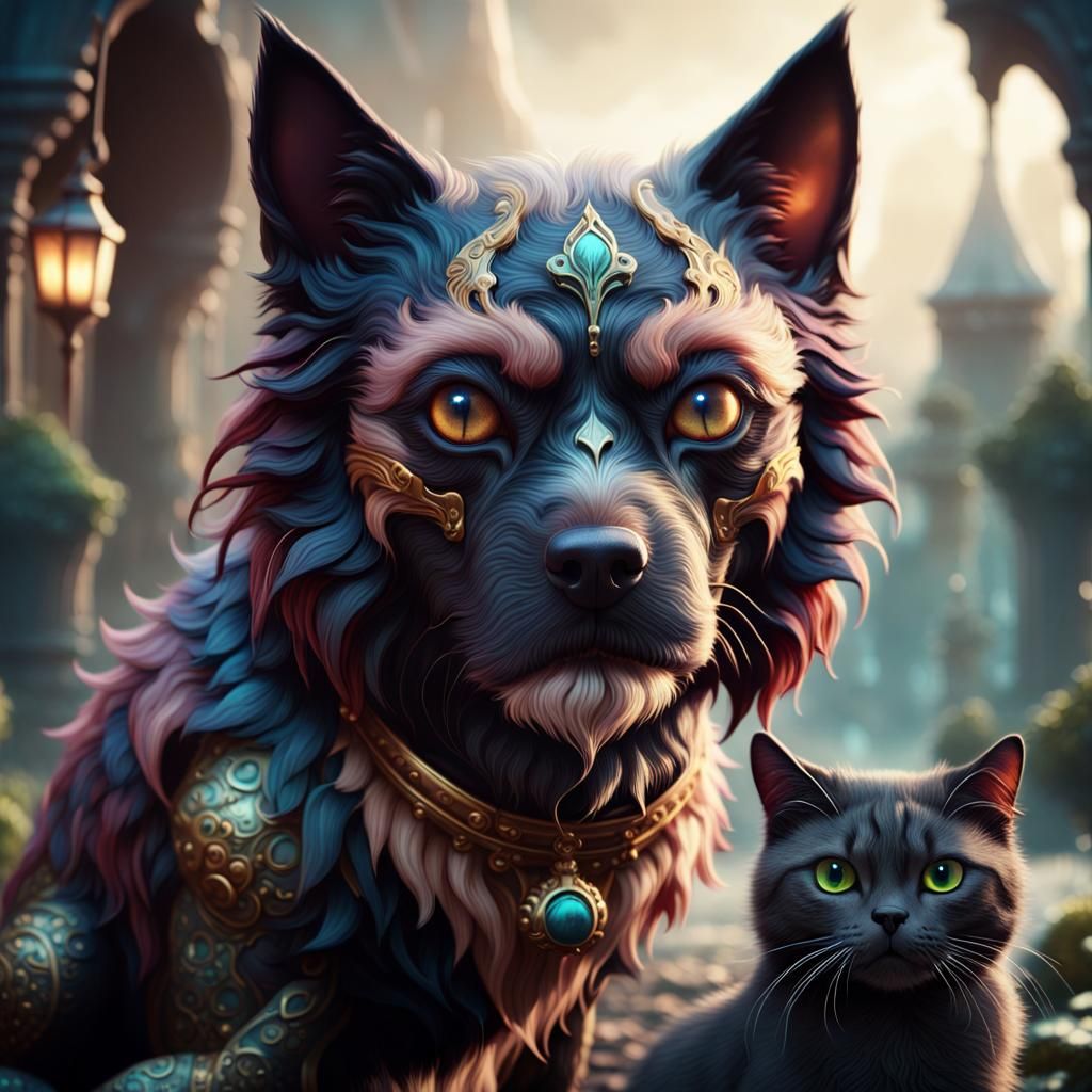 Cat-Dog Creature Concept Art in Unreal Engine 5