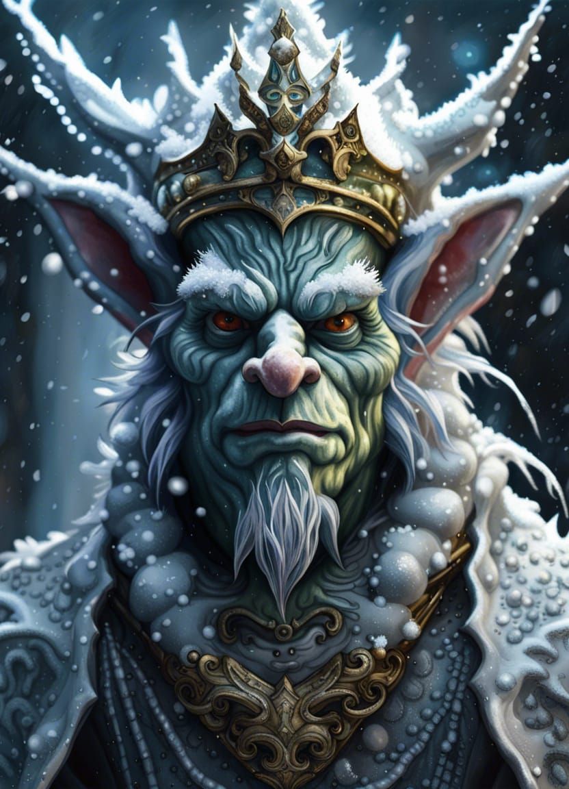 Frozen Goblin King in Snowy Blizzard