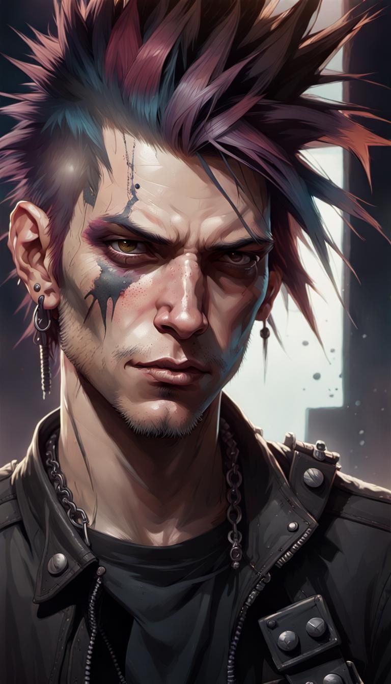 Punk Rocker Emerges from Darkness: Digital Concept Art