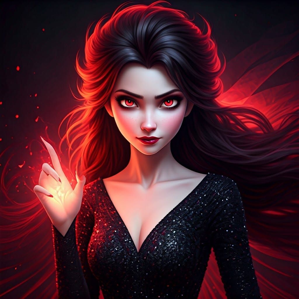 Elsa as Dark Villain Conjuring Magic