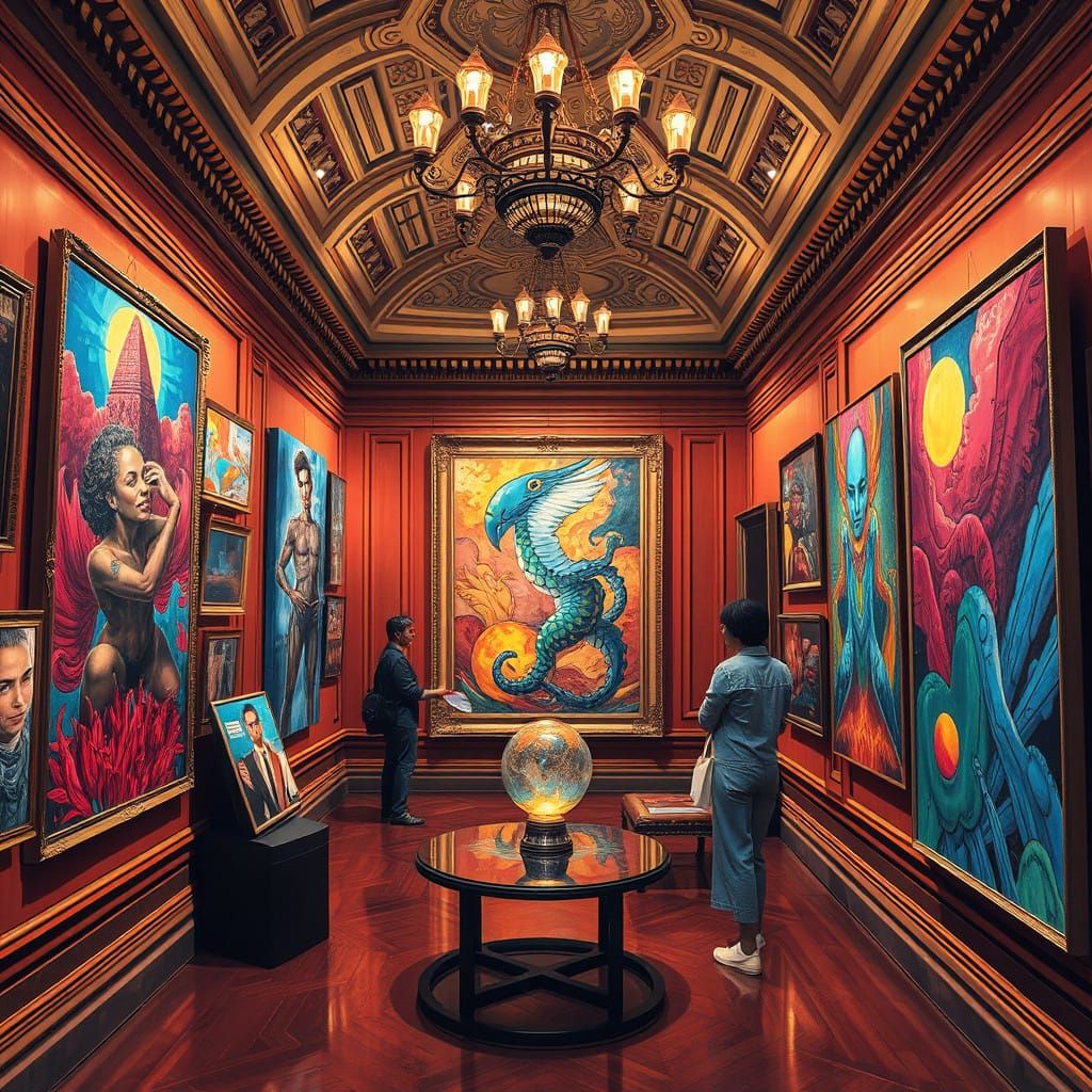 Elegant Futuristic Art Gallery Celebration