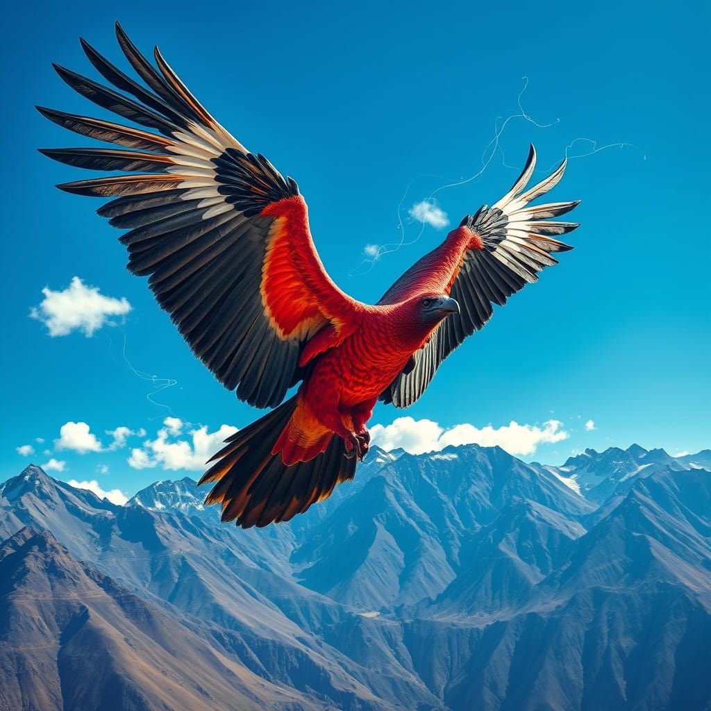 Ethereal Condor in Vibrant Surrealist Style