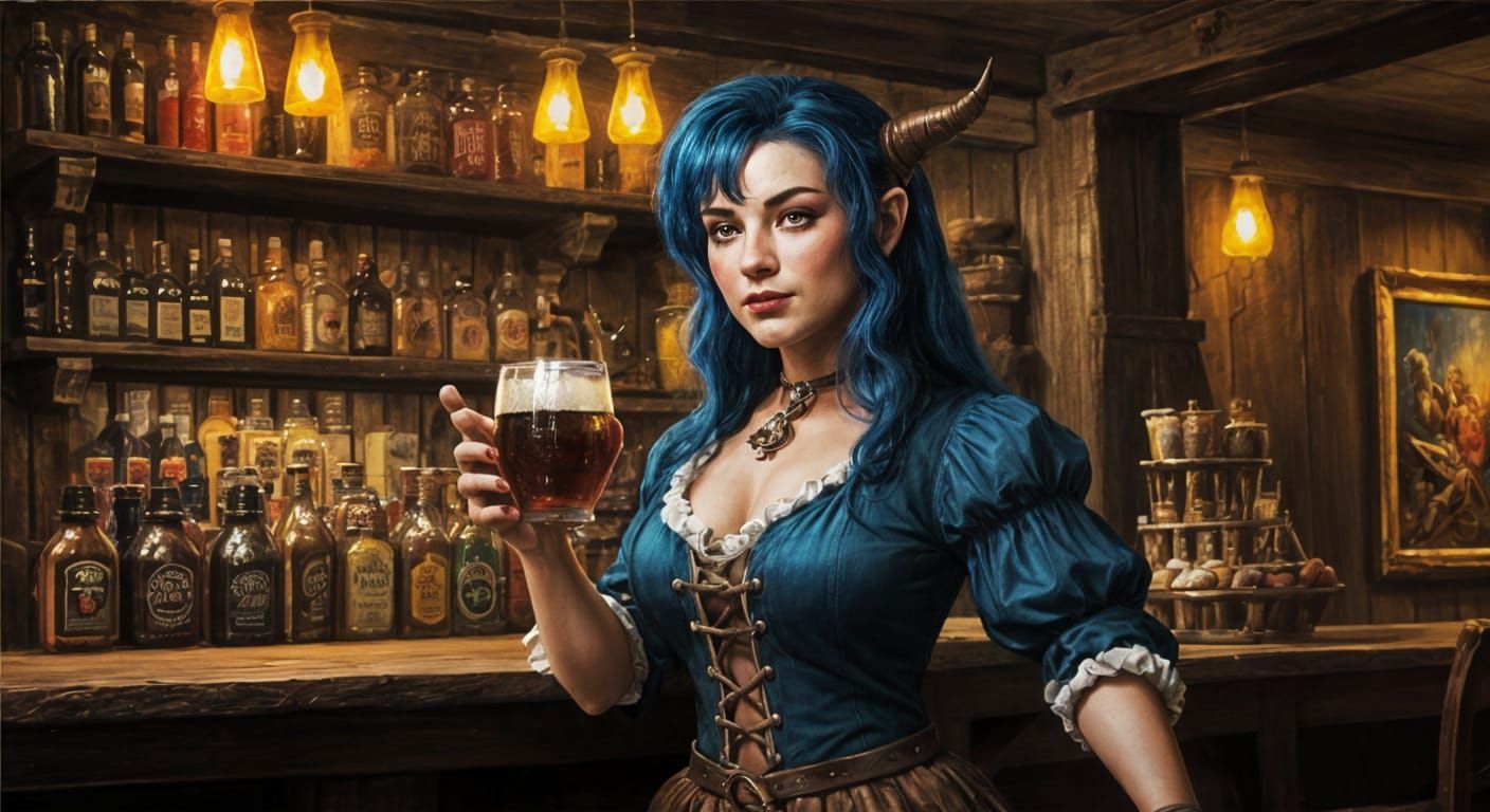 Tiefling tavern wench