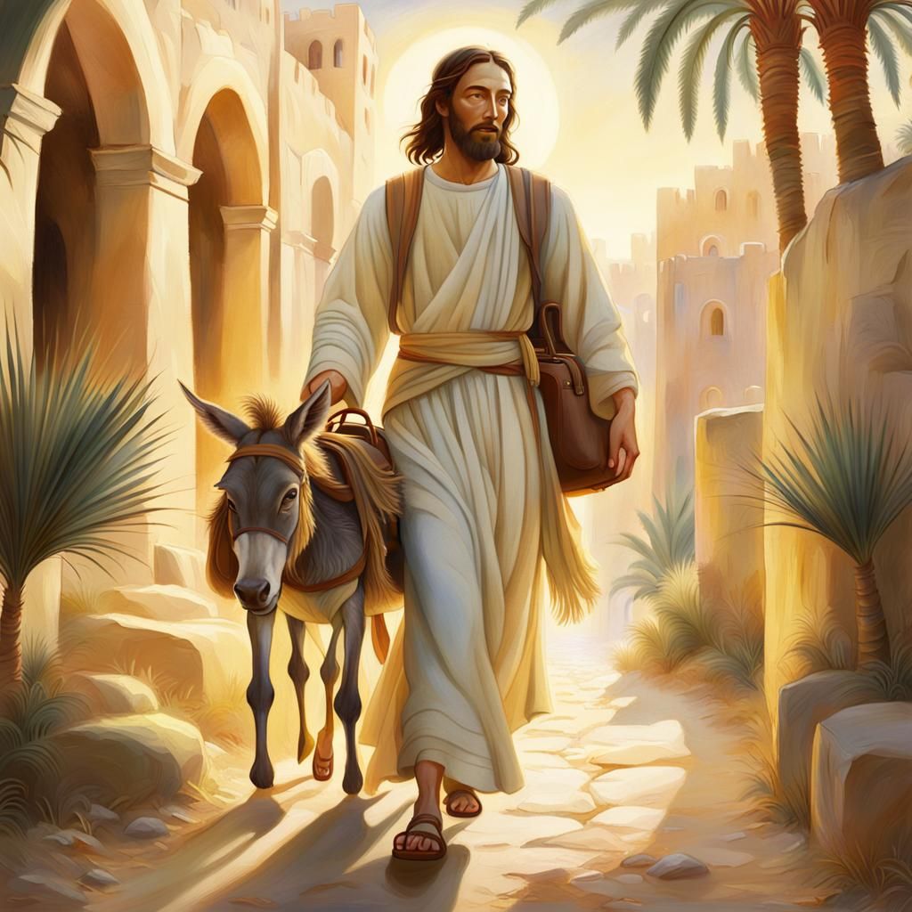 Jesus Enters Jerusalem: Fra Angelico Style Concept Art