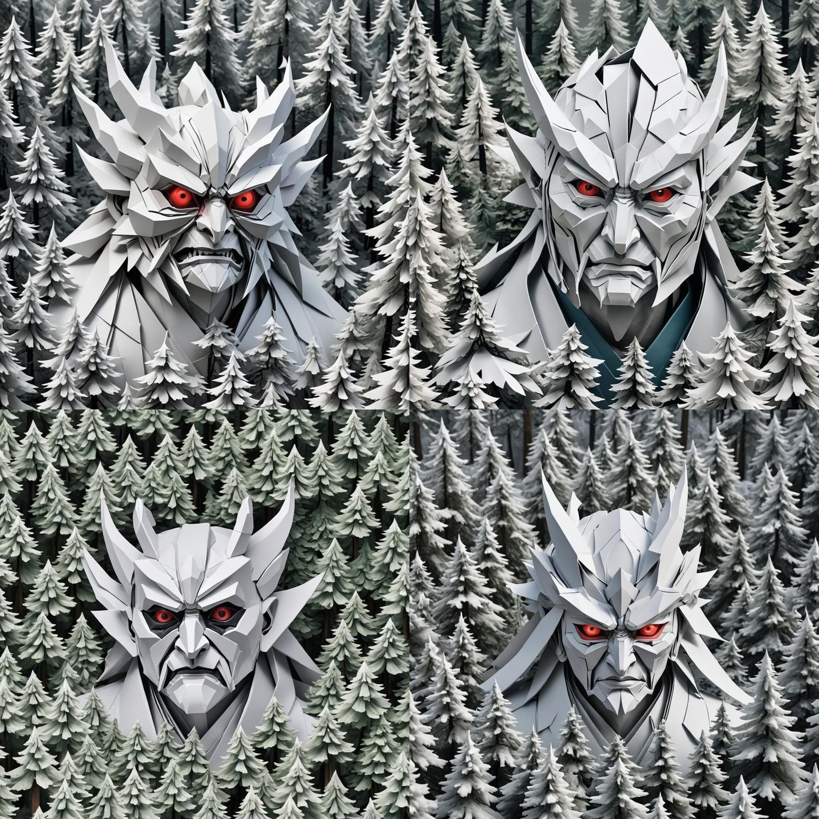 Dai-Tengu in Pain Amidst Pine Trees