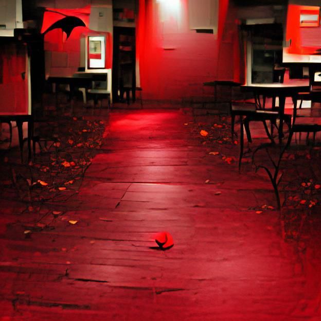 Eerie Red Solitude: A Halloween Night