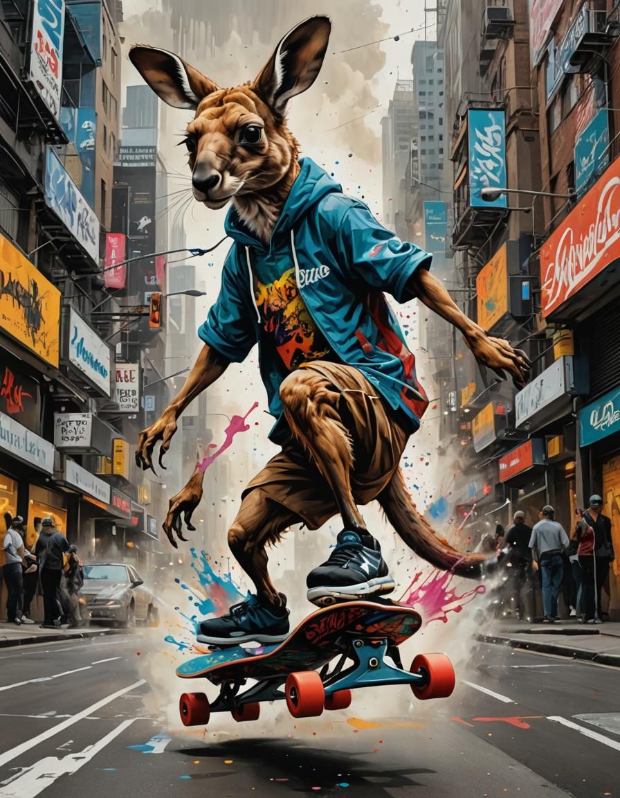 Boy-Kangaroo Skater in Urban Sydney