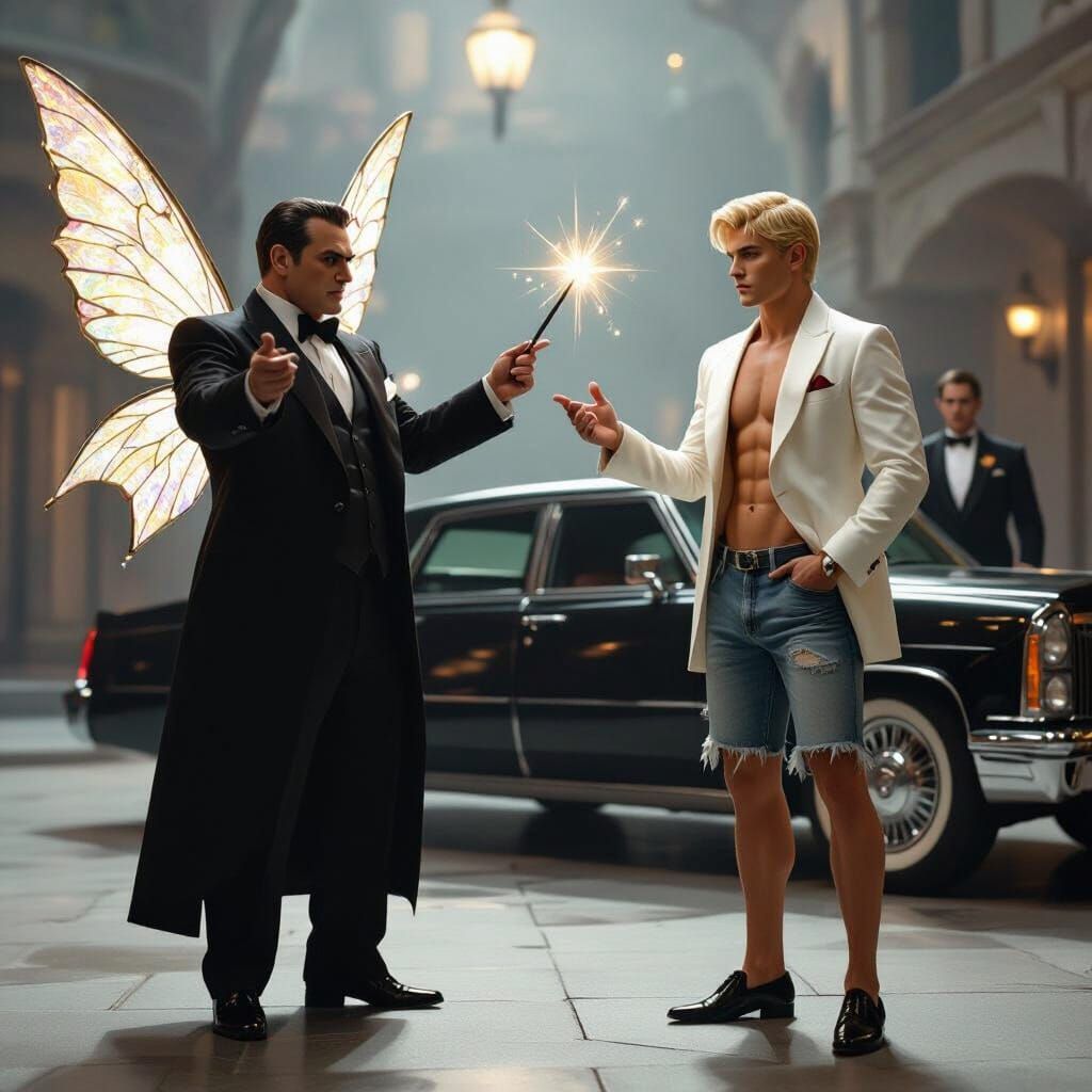 Cinderfella and his fairy Godfather.