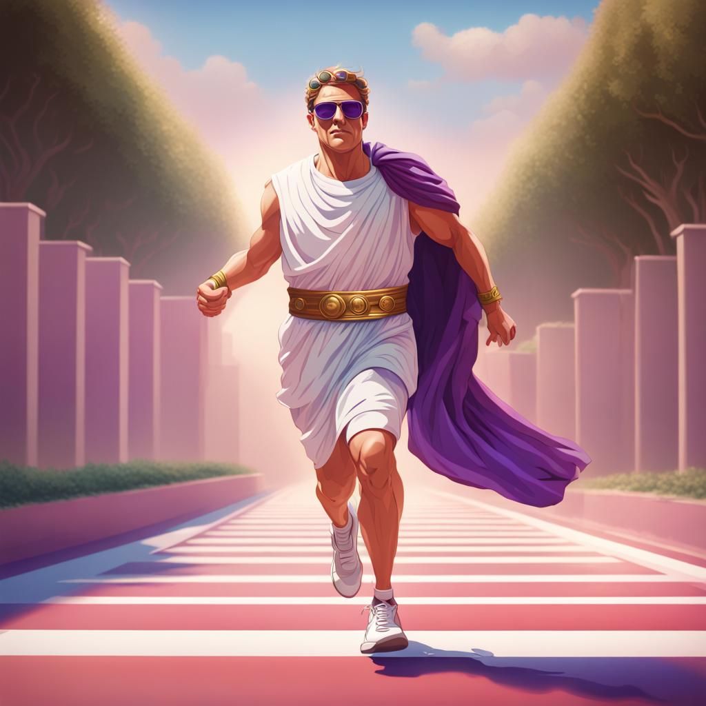 Roman Emperor Jogging in Nike Trainers