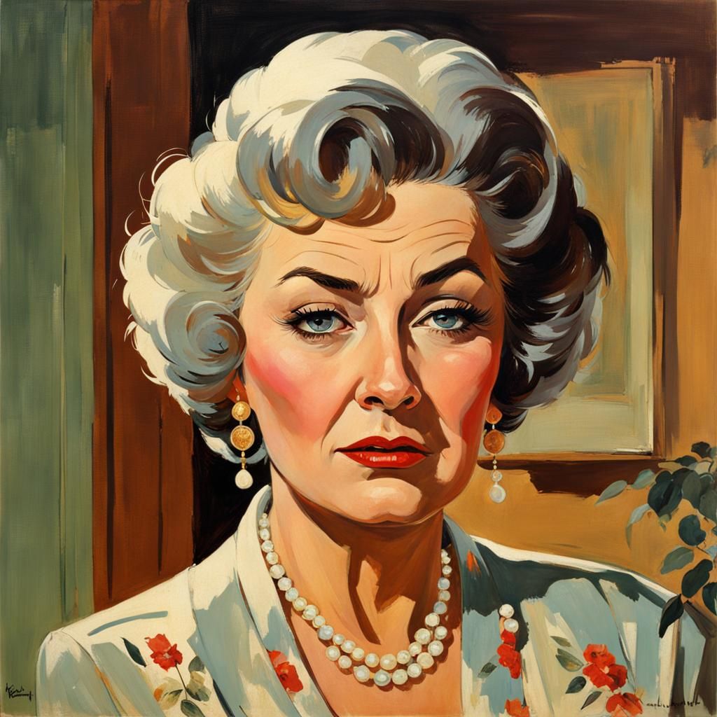 Vintage Illustration of an Older Woman