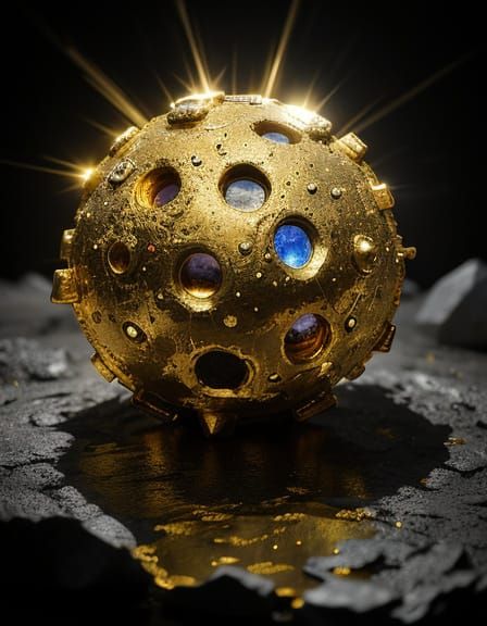 Cyberpunk Gold Rush Scene with Hyperrealistic Details