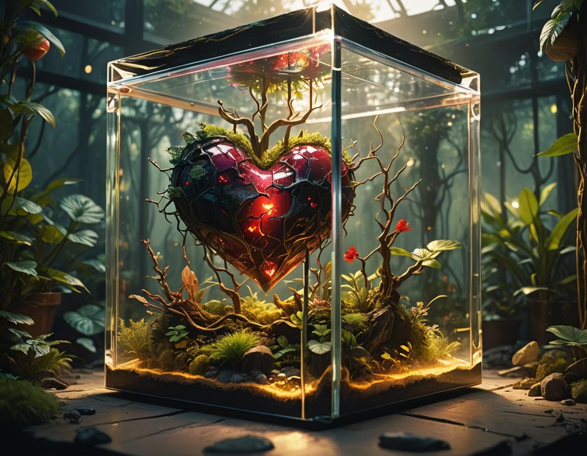 Heart Terrarium in Techno Shamanism Style